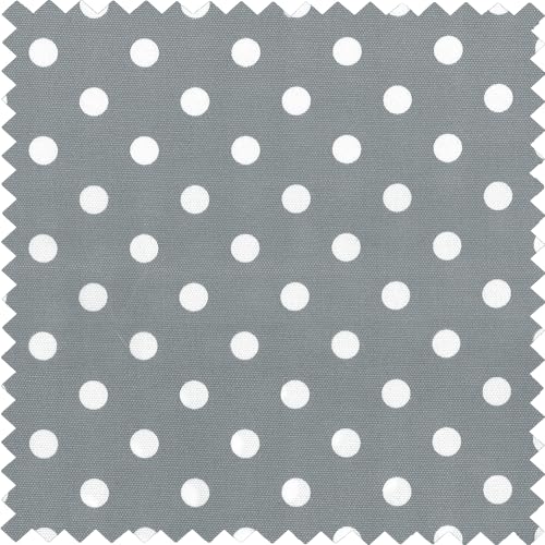 Hobby Gift Medium Sewing Box Organiser, Fabric Covered Storage Box with Handle, Internal Tray, Pin Cushion and Pocket for Sewing, Quilting and Knitting Supplies - color: Grey Spot
