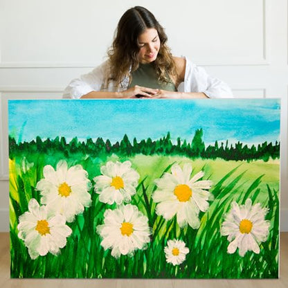 Aodaer 4 Pack Wood Panels 24 x 36 Inch Wooden Panels Canvas Unfinished Craft Wood Boards Panels for Art Crafts Acrylic and Oil Painting Pouring DIY Projects - size: 24 x 36 Inch