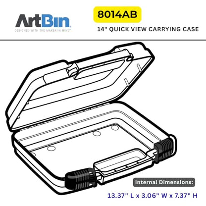 ArtBin 8014AB 14 Inch Quick View Carrying Case - 14 in. x 3.375 in. x 10.25 in., Lockable Art and Craft Supply Storage with Latches and Handles, Portable, Clear - size: 14 inch - Standard