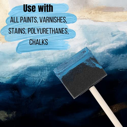 Bates 3-Inch Foam Paint Brushes, 12 Pack - Sponge Brushes for Painting, Staining, and Mod Podge - color: Black, size: 3 inch, 12 Pack
