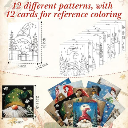 Sherr 12 Pcs Pre Drawn Canvas Pre Printed Canvas for Adults Sip and Paint Party Canvases Painting Kit for Summer Easter Mother's Day Party Favor(Christmas Gnome,8 x 10 Inch) - size: 8 x 10 Inch, style: Christmas Gnome