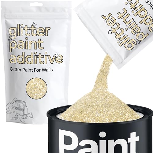 Hemway Champagne Gold Glitter Paint Additive for Walls 100g / 3.5oz | Glitter Additive Sparkle for Interior & Exterior Wall Paint, Furniture, Varnish - color: Champagne