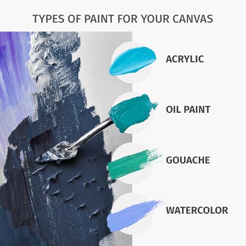 PIXY CANVAS Value Pack of 1 Stretched Canvas 8x14 inch, 1-1/4 (1.25) inch deep for Your Paintings/Artwork/Wall Art/Wall Decor (Pack of 1 Canvas, 8 x 14 inch, Landscape) - size: 8 x 14 inch, style: Pack of 1