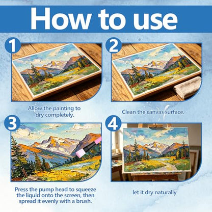 Large Gloss Acrylic Varnish with Pump, High Gloss Clear Sealer for Acrylic Paintings, Quick-Dry Water-Based Non-Toxic, UV & Yellowing Protection, Multi-Surface with Bonus Brush (2100ml) - size: 2100ml