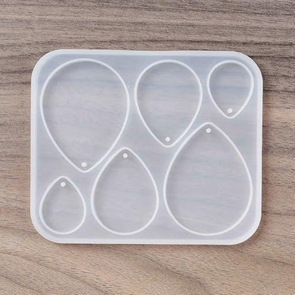 1PC Teardrop Pendant Silicone Molds Resin Epoxy Casting Molds for Earring Necklace Keychain Charms Pendants Jewelry Making DIY Gem Cabochon Craft Supplies White 109x90x5.5mm - color: White-10