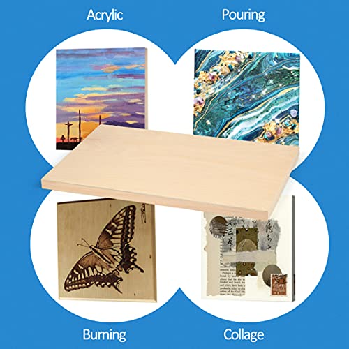 Unfinished Birch Wood Canvas Panels Kit, Falling in Art 2 Pack of 11x17’’ Studio 3/4’’ Deep Cradle Boards for Pouring Art, Crafts, Painting, and More - size: 11*17 2-pack