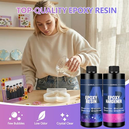 KISREL 26oz Epoxy Resin Kit for Beginners, Resin Kit with Photo Frame Molds | 26oz Epoxy Resin with Photo Frame Molds, Gift for Couples, Family, Friends, Birthday, Graduation, Wedding - size: Photo Frame Molds