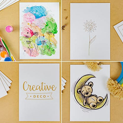 Creative Deco 10 x MDF Board Sheet White | 12 x 8 | Perfect for Home Decor, Arts and Crafts, Painting, DIY Projects, Laser Cutter, CNC Machine, Scroll Saw, Stenciling, Pyrography
