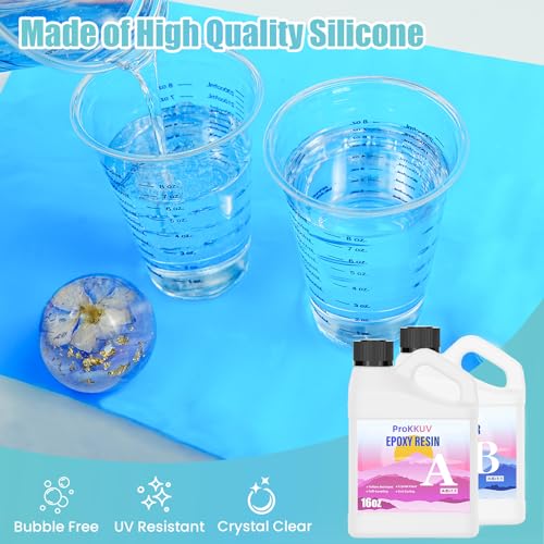 Resin Art Kit for Beginners, 32oz Epoxy Resin with Molds for DIY Gift | Crystal Clear Resin, Bubble Free No Yellowing UV Resistant, Comlete Accessories Include Foil Flakes, Sequin, Crafts for Woman - size: 32 OZ kits