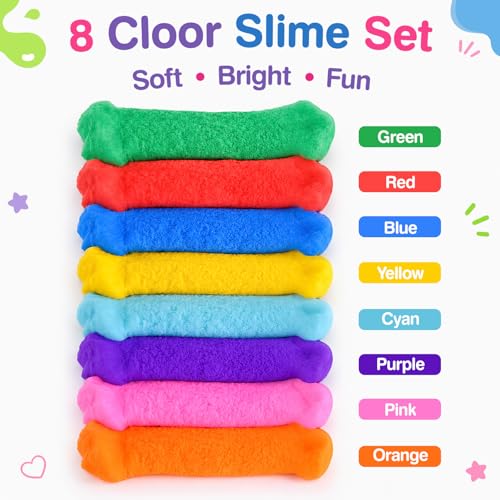 80 Pack Cloud Slime Kit for Boys Girls Ages 8-12, Bulk Birthday Gifts for Kids, Slime Set Party Favors Goodie Bag Stuffers, 4 5 6 7 8 9 10 Year Old Girl Cute Stuff, Soft Stress Relief Putty Toy - style: 80 Pcs Cloud Slime