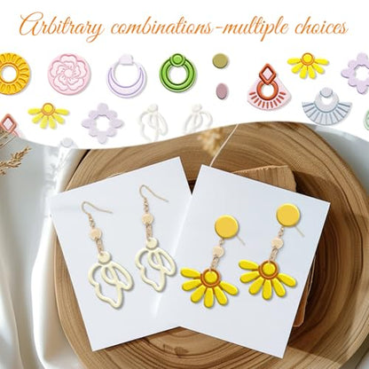 ORIGACH 19 Pcs Geometric Irregular Shape Polymer Clay Cutters Set Boho Earring Clay Cutter DIY Craft Supplies for Earring and Jewelry Making - style: Geometric Irregular