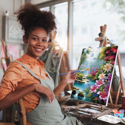 Zhanmai 72 Pcs 12 Sets Sip and Paint Kit Pre Drawn Canvas for Painting 8" x 10" Paint Party Canvas Painting Pre Printed Canvases for Party Favor DIY Virtual Adult's Date Night(Realistic Landscape) - style: Realistic Landscape