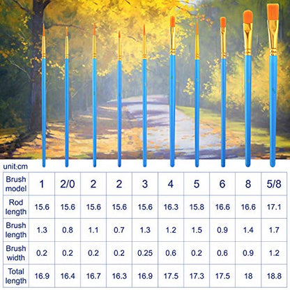 Painting Brush Palette Set, with 6 Packs of 60 Brushes and 6 Palettes,Nylon Brush Head, Suitable for Oil Watercolor, etc., Perfect Art Painting Set. - size: 60 Brushes 6 Palettes