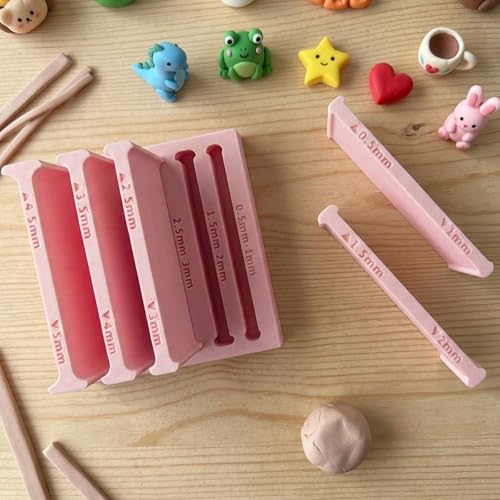 Polymer Clay Thickness String Roller Tool, Professional Polymer Clay Roller with Precise Thickness Control, Pottery Teaching Rolling Mud Stick Guide Tools for DIY Crafts and Jewelry Making