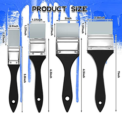 4 Pieces Silicone Paint Brush Set Color Shapers Silicone Brushes for Resin Painting Flat Paintbrush Acrylic and Water Based Tool(1/1.5/2/ 2.5 in Wide) - size: 1/ 1.5/ 2/ 2.5 In Wide