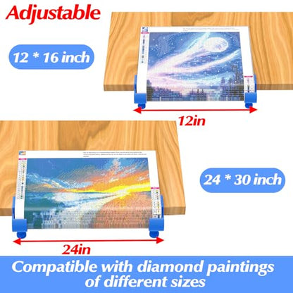 GFYYBKJ Diamond Painting Canvas Table Clamp Set, Diamond Painting Canvas Roll Holder, Diamond Craft Accessories for Adults, Gift for DIY Diamond-Painters(Blue) - color: Blue