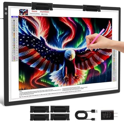 TOHETO Rechargeable A1 Light Pad 35.4”x23.6”, Extra Large LED Light Board for Diamond Painting, 3-Color Modes Light Box, Diamond Art Light Table, Lightbox for Tracing and Drawing, Sketching, Artists - style: A1 Rechargeable