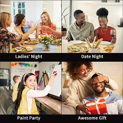 VOCHIC 4 Pack Sip and Paint Kit, Pre Drawn Canvas for Painting for Adults, Girls Night, Couples Painting Kit Date Night Games with Pictures to Paint Starry Sky Party Supplies (8 x 10 in) - size: 8x10, style: style 6