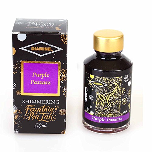 Diamine, Shimmering Fountain Pen Ink, 50ml, Purple Pazzazz, 9002 - color: Purple Pazzazz