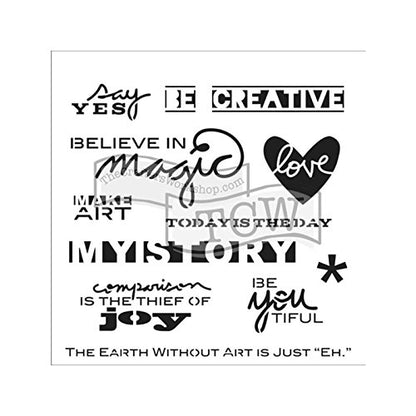 The Crafters Workshop Julie's Words Stencil, Transparent, 6 x 6-Inch (18 x 16 x 0.1 cm) - style: Julie's Words