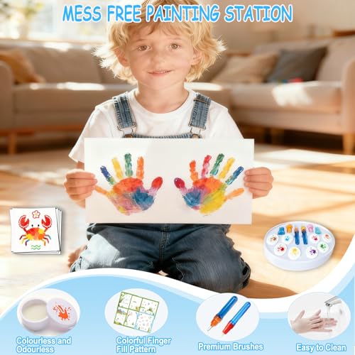 Magic Painting Brush Set for Kids - Mess Free Inkless Drawing Kit, Sensory Art Learning Activities & Toddler Travel Toys, Christmas Birthday Gifts for Boys Girls Ages 3+