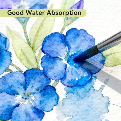 Arrtx Watercolor Sketchbook, A5 8.3 x 5.9 Inch 100% Cotton Cold Press, 300gsm/140lb, Acid-Free, Double-Sided Textured Surface, 24 Sheets for Painting, Sketching & Mixed Media - size: 8.3 x 5.9 inch