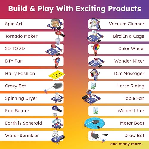 Butterfly EduFields STEM Kit for Kids Ages 8-10-13 | Build 20+ Motor Machines & DIY Engineering Projects | Educational Science Kit for Boys & Girls | Fun STEM Toys for Ages 8-10 | Robotics Learning - style: Electro Play Kit