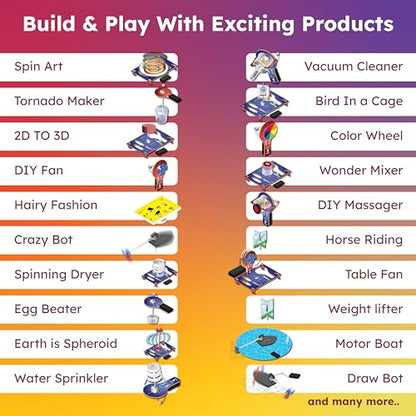 Butterfly EduFields STEM Kit for Kids Ages 8-10-13 | Build 20+ Motor Machines & DIY Engineering Projects | Educational Science Kit for Boys & Girls | Fun STEM Toys for Ages 8-10 | Robotics Learning - style: Electro Play Kit