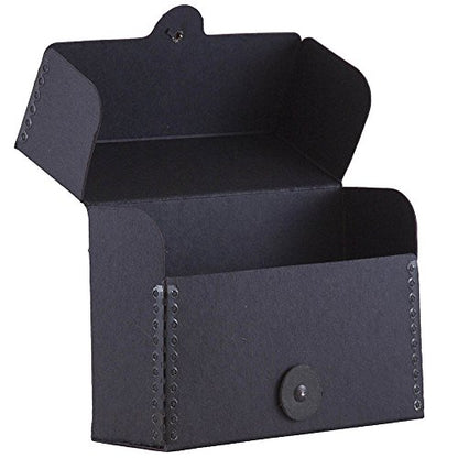JAM PAPER Kraft Portfolio with Button and String Tie Closure - Small Wide - 4 1/4 x 6 1/4 x 2 - Black Recycled - Sold Individually - color: Black Recycled, size: Small Wide (4 1/4" x 6 1/4" x 2")