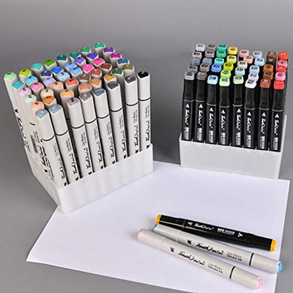 Penholder 30/36/40/48 Slots Plastic Marker Pen Box Storage Holder Brush Pencil Rack Table Stand Paint Brushes Holding Organizer, 14.3x10.7x5cm
