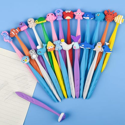 48 Pcs Cute Under the Sea Bobblehead Eraser for Pencils Kawaii Erasers Cute Supplies Fun Dolphins, Sea Lions, Whales, Seals Erasers Supplies Birthday Classroom Gifts - style: Ocean