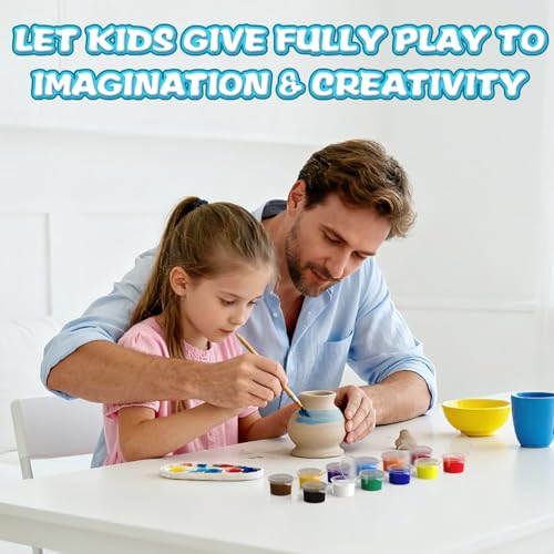 Pottery Wheel for Kids with 3 Clay Kits & Painting Supplies, Complete Arts and Crafts for Kids Ages 8-12, Mini Pottery Studio Toys for Ages 8-13, Ideal Christmas Birthday Gift for Grandkids Boys Girls