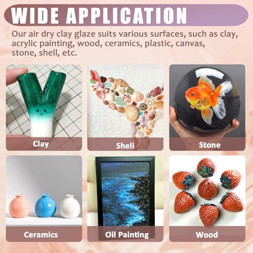 120ml Clear Varnish for Air Dry Clay, Gloss Finish Clear Glaze for Pottery , Ceramics, Oil Painting, Wood, Colourless Scratch Resistant Sealant Varnish (120x 1Pack) - style: varnish120x 1Pack