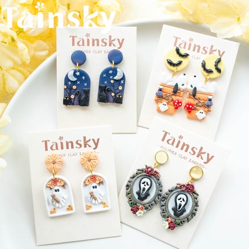 Tainsky Halloween Clay Cutters - 22 Shapes for Polymer Clay Cutters for Earrings（C） - color: Set C