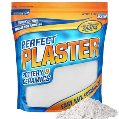 Perfect Plaster for Pottery & Ceramic Slip Casting Molds, Non-Toxic Water-Based Powder Material for DIY Mold Making, Clay Reclaim Slabs, Sculptures & Crafts, Fast-Curing, USA Made, 8 lb Bag - size: 8 Lb