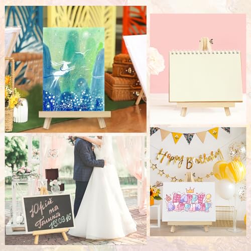 ESRICH 11.8In Wood Easels,Tabletop Painting Display Easels, Painting Party Easel, Kids Student Tabletop Easels for Painting,Portable Canvas Photo Picture Sign Holder（4 Pack ） - style: 11.8''-4PK