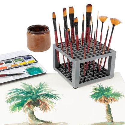 Creative Mark Brush Crate Multi Bin Paint Brush Organizer - Artist Paint & Makeup Brush Holder, Pens, Pencils, SmAll Tools Organizer - 96 Openings