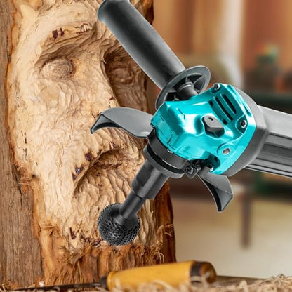 BLEKOO 2Pcs Sphere Rotary Burr with 5/8-11 Threads, Ball Gouge Wood Carving Tools, for 4 1/2 and 5 Inch Angle Grinder