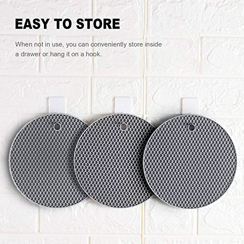 4 Pcs Trivets for Hot Dishes, Kitchen Heat Resistant Silicone Trivet, Extra Thick, Large, Non Slip (2. Gray) - color: 2. Gray