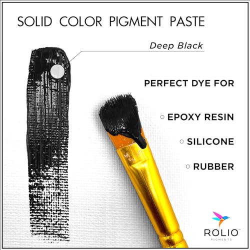 Rolio Deep Black Pigment Paste for Epoxy Resin – 2oz Jar – Opaque Black Epoxy Colorant, Resin Dye Paste, High-Intensity Pigment Paste for Art, Jewelry, Crafts, Tumblers & DIY Projects - color: Deep Black