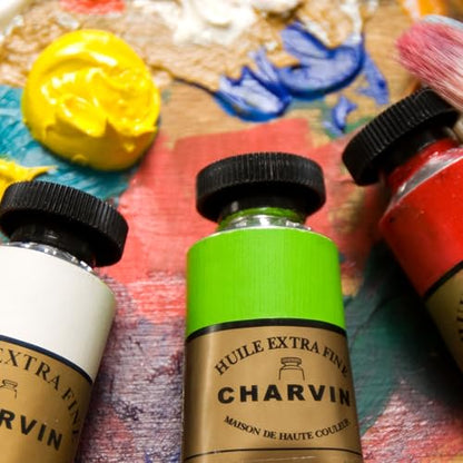 Charvin Extra Fine Professional Oil Paint Set for Artists, Basic Colors - Bonjour Set of 9, 20 ml Tubes, Finely Milled, Non-Yellowing Artist Oil Paints in French Riviera-Inspired Hues