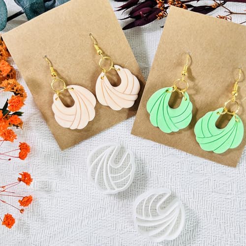 Xaekicr Polymer Clay Cutters – 2PCS Shell Swirl & Abstract Arch Clay Cutters for Polymer Clay Jewelry, Clay Tools and Earring Cutters for DIY Crafts and Earring Kit - color: C color