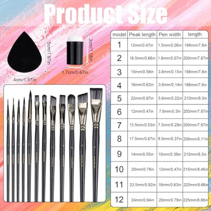 22pcs Face Painting Brushes and Sponges Set, Professional Face Paint Tools Multiuse Paintbrush Sets for Acrylic Oil Watercolor Tempera Painting Festivals Parties Body Art & DIY Crafts
