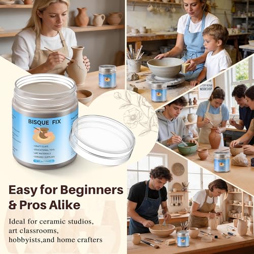 Lounsweer 4 Ounce Bisque Fix for Ceramic Clay or Bisque, Enhanced Formula for Craft Clays, Art Materials, Ceramic Supplies – Can fire up to Cone 10