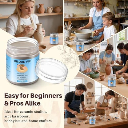 Lounsweer 4 Ounce Bisque Fix for Ceramic Clay or Bisque, Enhanced Formula for Craft Clays, Art Materials, Ceramic Supplies – Can fire up to Cone 10