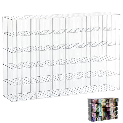Colingmill Acrylic Marker Organizer for 480 Markers, Extra Large Art Marker Storage Rack for Desk, Back to School Supplies Durable Desk Storage for Artists Teachers Students Office(Large) - size: Large