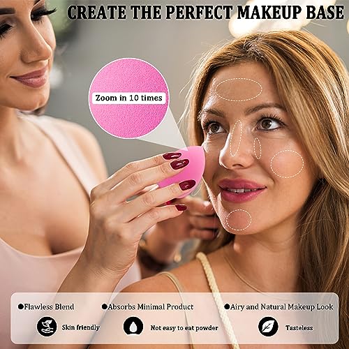 12 Pieces Professional Makeup Sponge Set,Latex Free Flawless Soft Setting Face Puffs,Beauty Sponge Blender Cosmetic Applicator for Powder,Liquid,Facial Makeup Tools - color: 12Pcs Pink