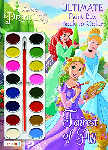 Disney Princess Paintbox Coloring and Activity Book with 16 Paints, Bendon 42350, 7.75 x 10.75 - style: Disney Princess Painting Book