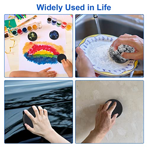 Paint Sponge Applicator 3Pcs, Boyistar Black Detail Painting Sponge for Car Waxing, Wall Repairing Kitchen Cleaning with Storage Mesh Bag (Black) - color: Black
