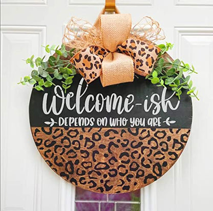 Welcome Stencils for Painting on Wood Welcome Stencil for Wood Sign 12" Reusable Templates Brick/Leopard Print/Herribone/Cow Print Pattern Stencil - style: Daily 12p
